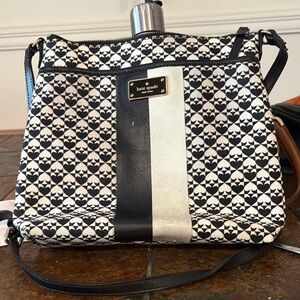 Kate Spade Black and Cream Patterned Crossbody Bag